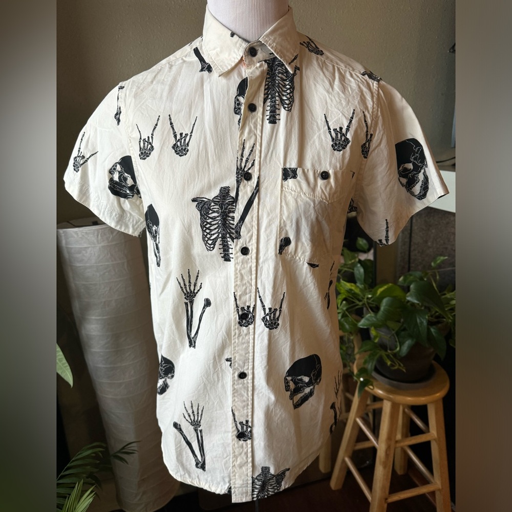 Free Planet Skeleton Bones Button Down